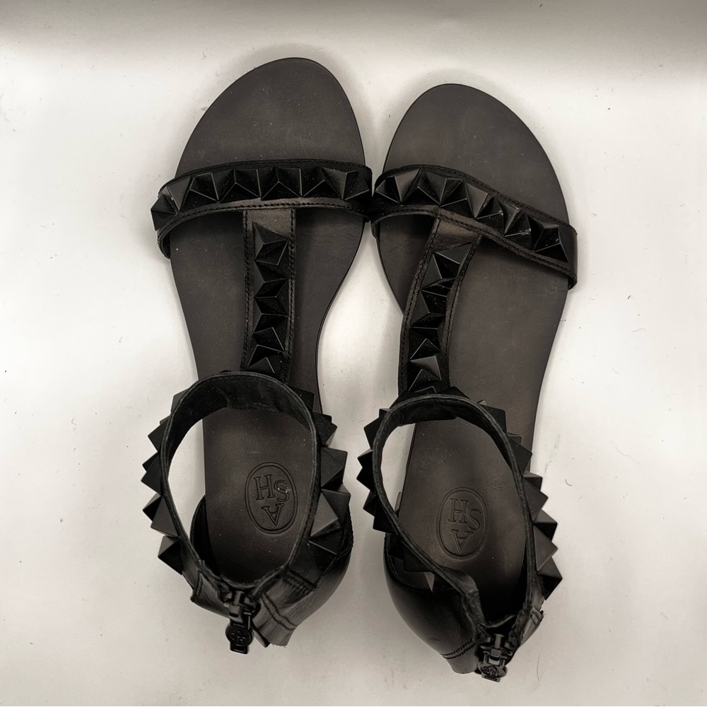 ASH BLACK LEATHER SANDALS - Picture 7 of 13
